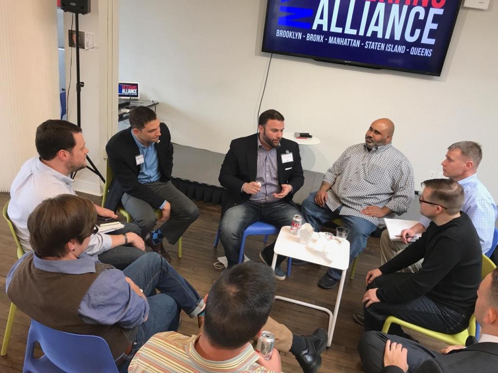 Veterans learning from City Council Member Joe Borelli at Our Veteran Candidate Workshop